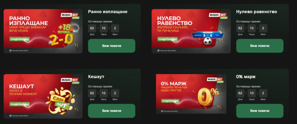 Функции и екстри в Magicbet